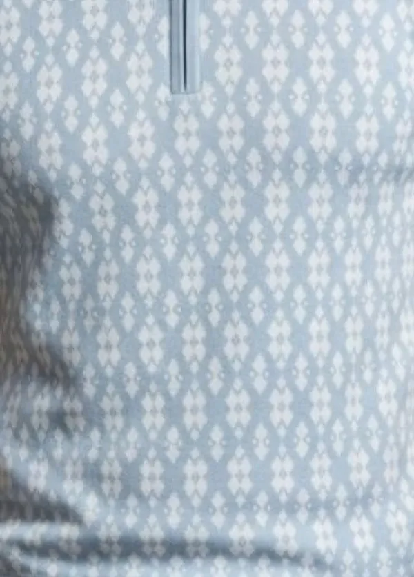 Light_Blue_&_White_Pure_Cotton_Geometric_Print_Zip_Neck_T-Shirt_For_Men