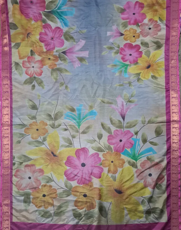 Grey_Polyester_Silk_Floral_Printed_Saree_For_Women