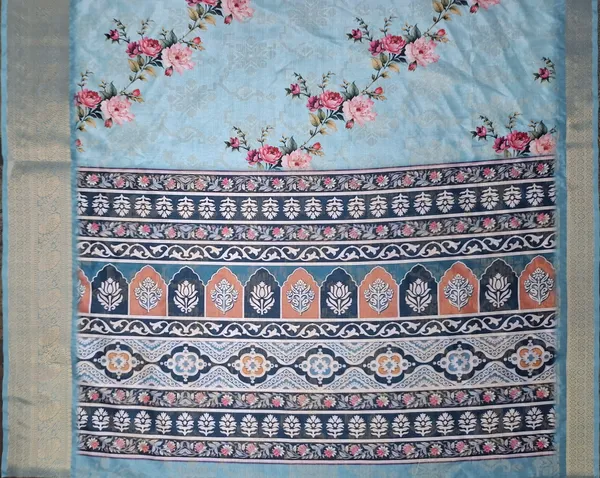 Blue_Polyester_Silk_Floral_Print_Saree_For_Women