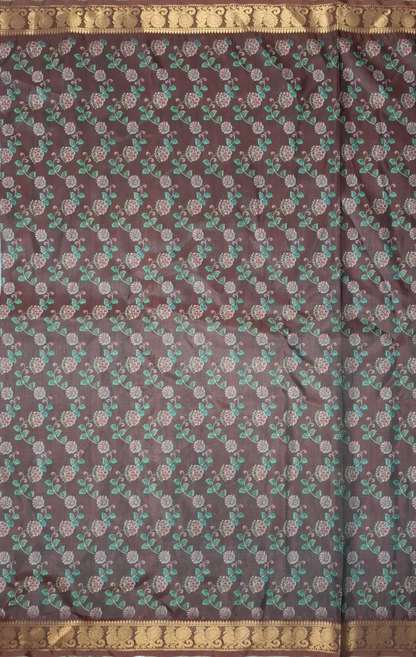 Mauve_Polyester_Silk_Floral_Peacock_Printed_Saree_For_Women