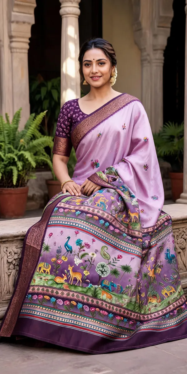 Lavender_Polyester_Silk_Floral_Printed_Saree_For_Women