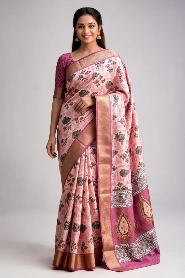 Pink_Polyester_Silk_Floral_Paisley_Print_Saree_For_Women