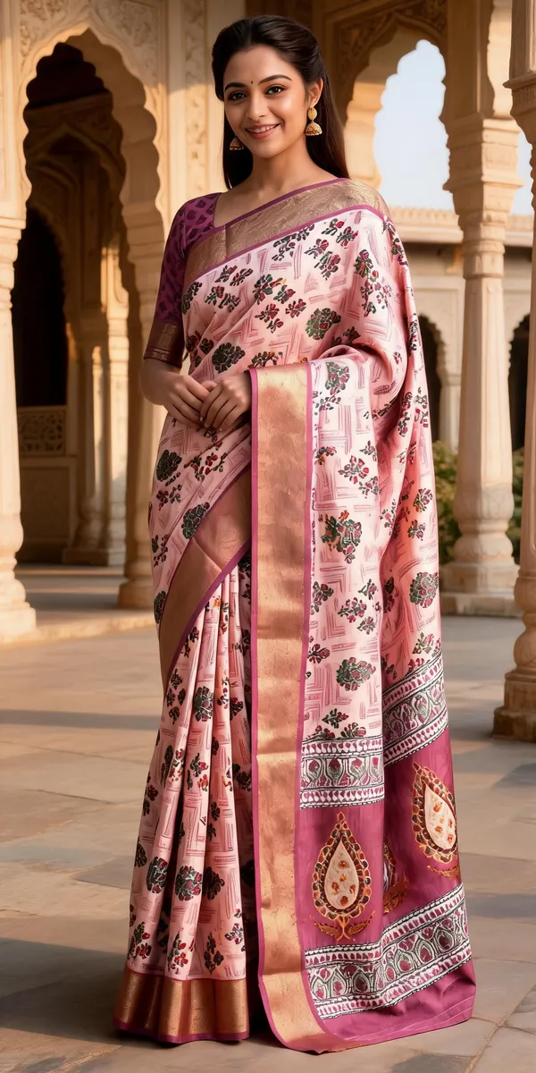Pink_Polyester_Silk_Floral_Paisley_Print_Saree_For_Women