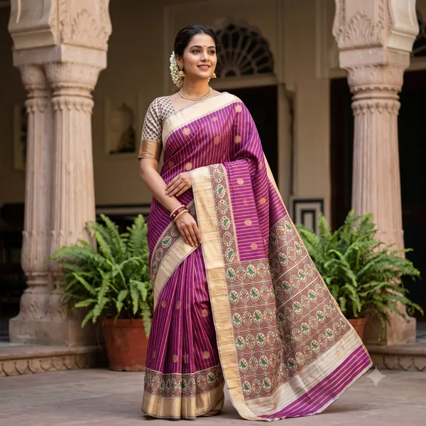 Purple_Polyester_Silk_Woven_Striped_Motif_Saree_For_Women