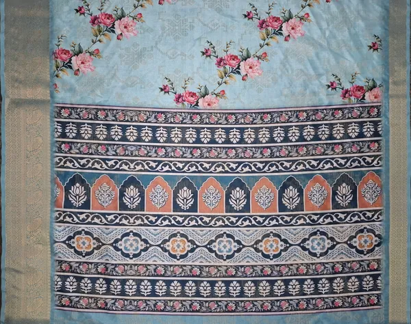 Blue_Polyester_Silk_Floral_Print_Saree_For_Women