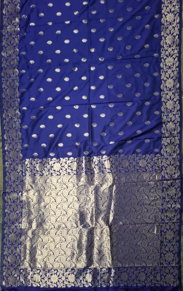 Blue_Poly_Banarasi_Silk_Gold_Motif_Woven_Saree_For_Women