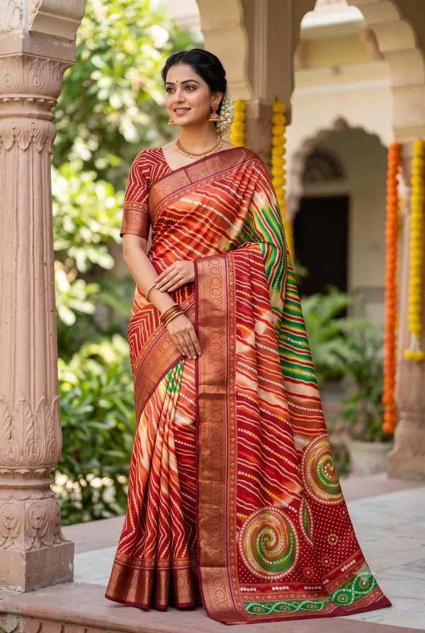 Red_Polyester_Silk_Ethnic_Printed_Saree_For_Women