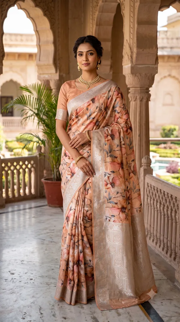 Peach_Polyester_Silk_Floral_Digital_Printed_Saree_For_Women