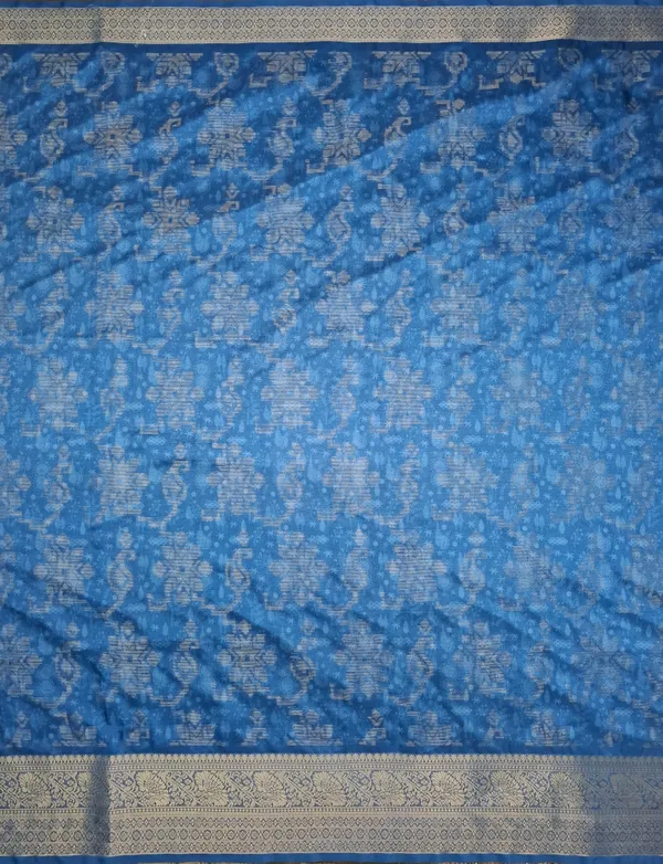 Blue_Polyester_Silk_Floral_Printed_Saree_For_Women
