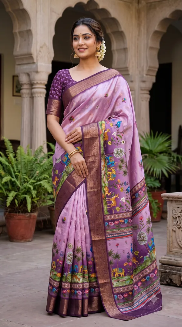 Lavender_Polyester_Silk_Floral_Printed_Saree_For_Women