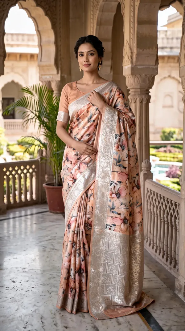 Peach_Polyester_Silk_Floral_Digital_Printed_Saree_For_Women