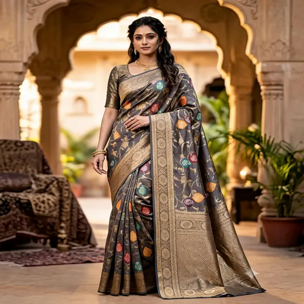 Grey_Poly_Cotton_Floral_Printed_Saree_For_Women