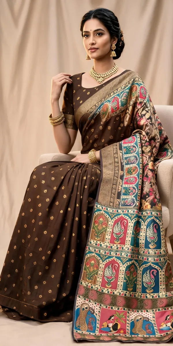 Brown_Poly_Cotton_Paisley_Digital_Printed_Saree_For_Women
