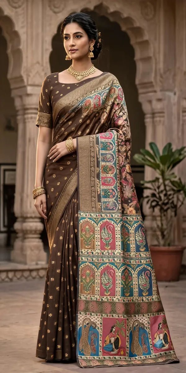 Brown_Poly_Cotton_Paisley_Digital_Printed_Saree_For_Women