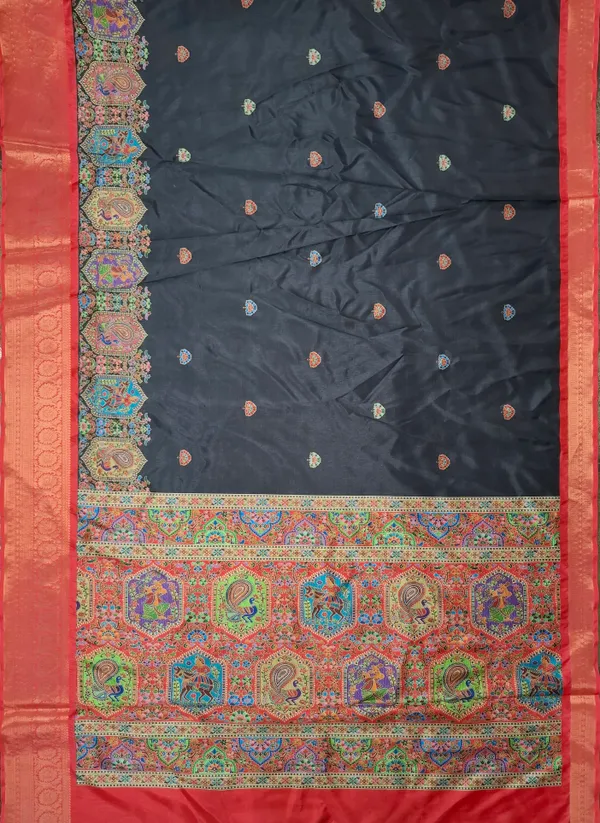 Black_Polyester_Silk_Traditional_Saree_For_Women