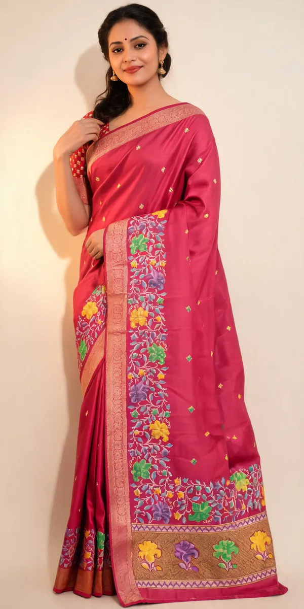 Pink_Polyester_Silk_Floral_Woven_Printed_Saree_For_Women