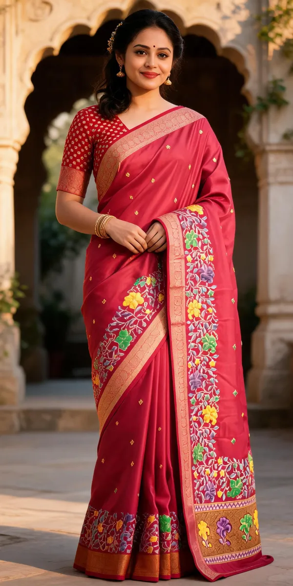 Pink_Polyester_Silk_Floral_Woven_Printed_Saree_For_Women