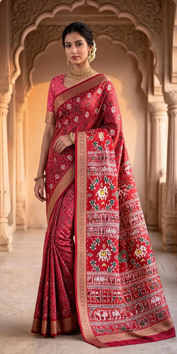 Red_Polyester_Silk_Digital_Printed_Woven_Border_Saree_For_Women