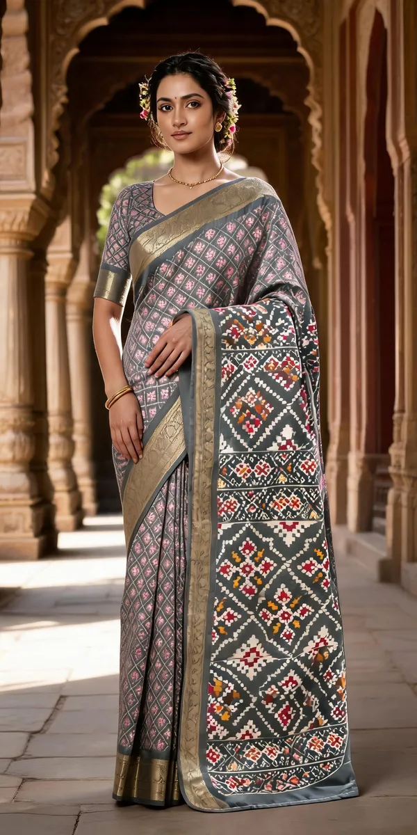 Grey_Polyester_Silk_Geometric_Printed_Saree_For_Women