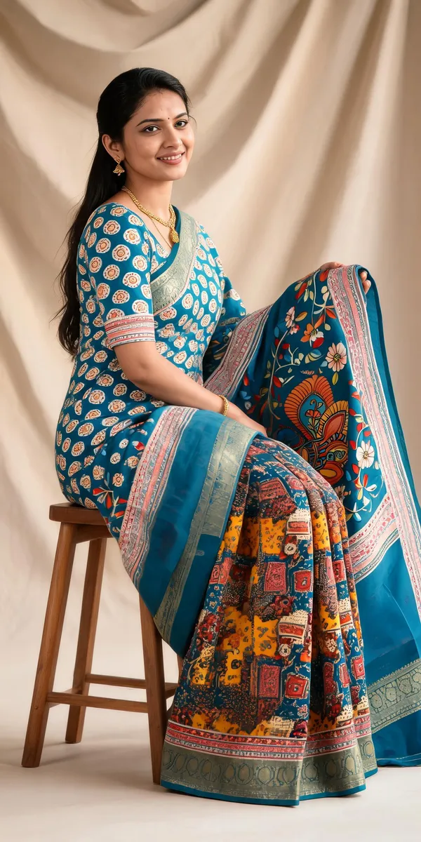 Blue_Polyester_Silk_Floral_Digital_Printed_Saree_For_Women