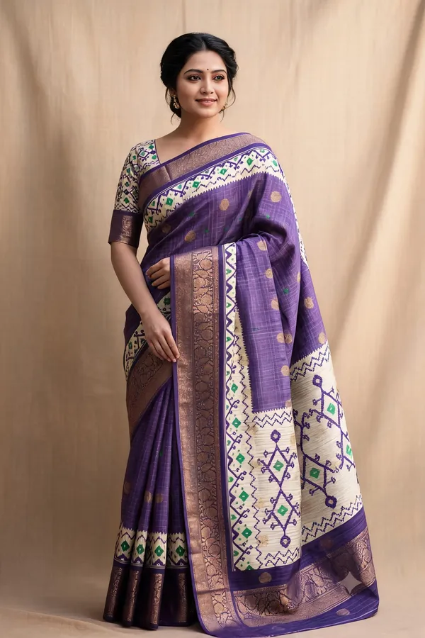 Purple_Polyester_Silk_Geometric_Woven_Saree_For_Women