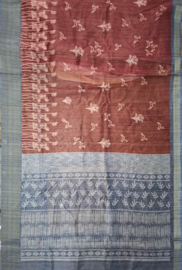 Rust_Poly_Cotton_Floral_Folk_Printed_Saree_For_Women