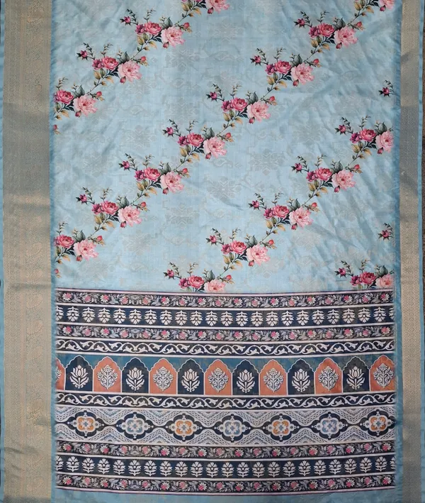 Blue_Polyester_Silk_Floral_Print_Saree_For_Women