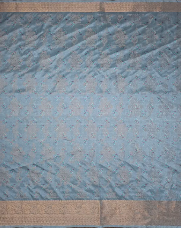Blue_Polyester_Silk_Floral_Print_Saree_For_Women