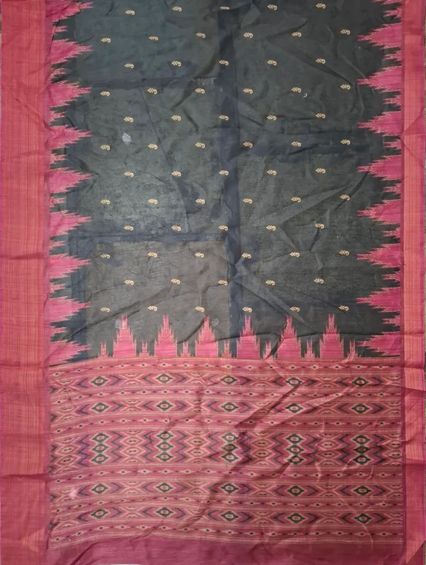 Black_Pink_Poly_Cotton_Woven_Ethnic_Saree_For_Women