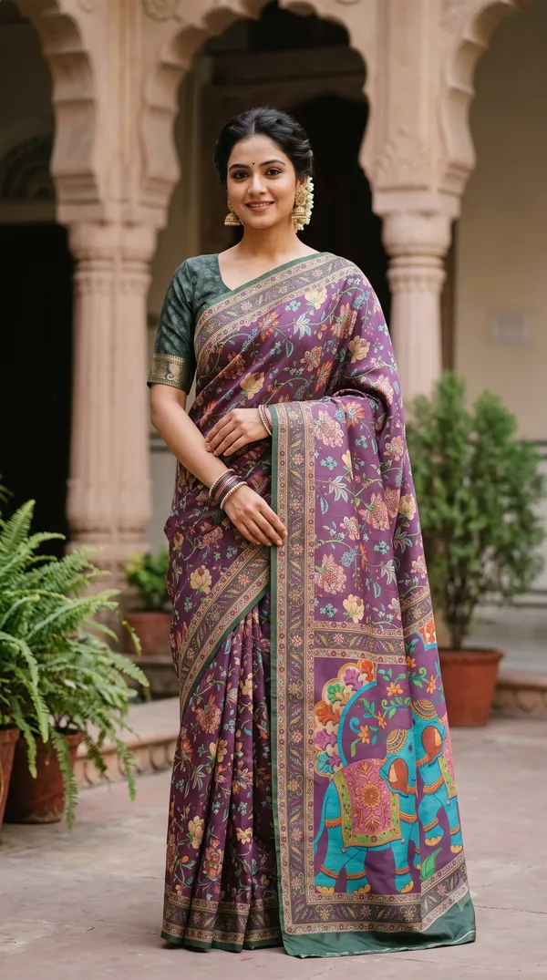 Purple_Polyester_Silk_Floral_Printed_Saree_For_Women