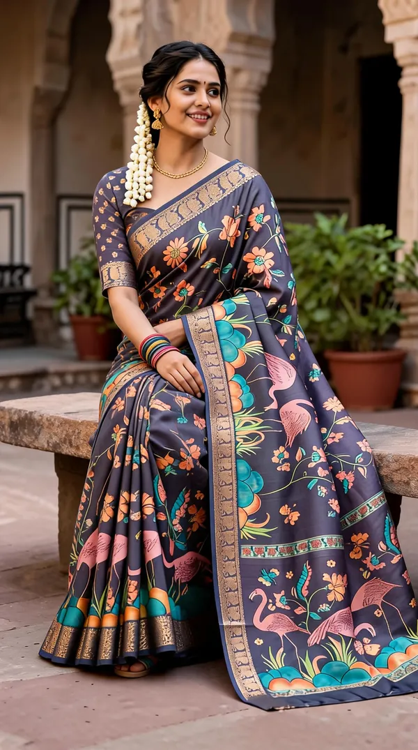 Purple_Polyester_Silk_Floral_Printed_Saree_For_Women