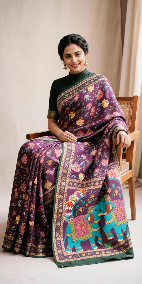 Purple_Polyester_Silk_Floral_Printed_Saree_For_Women