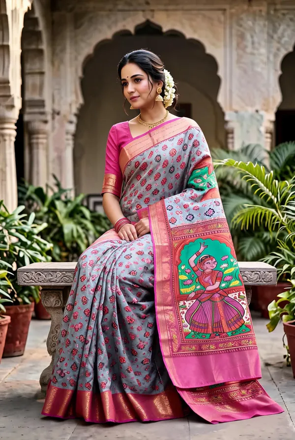 Pink_Polyester_Silk_Printed_Ethnic_Saree_For_Women