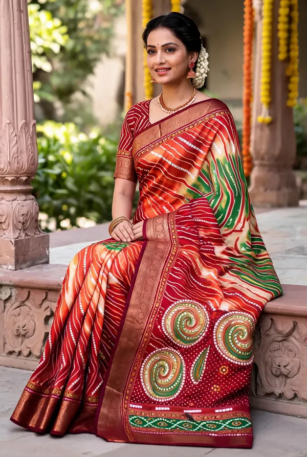 Red_Polyester_Silk_Ethnic_Printed_Saree_For_Women