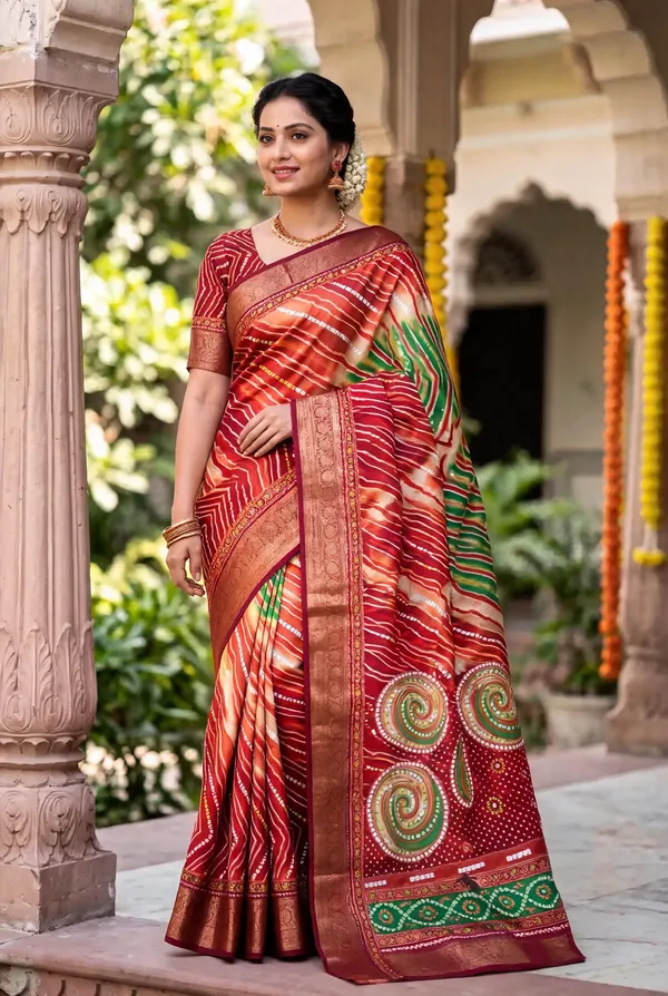 Red_Polyester_Silk_Ethnic_Printed_Saree_For_Women