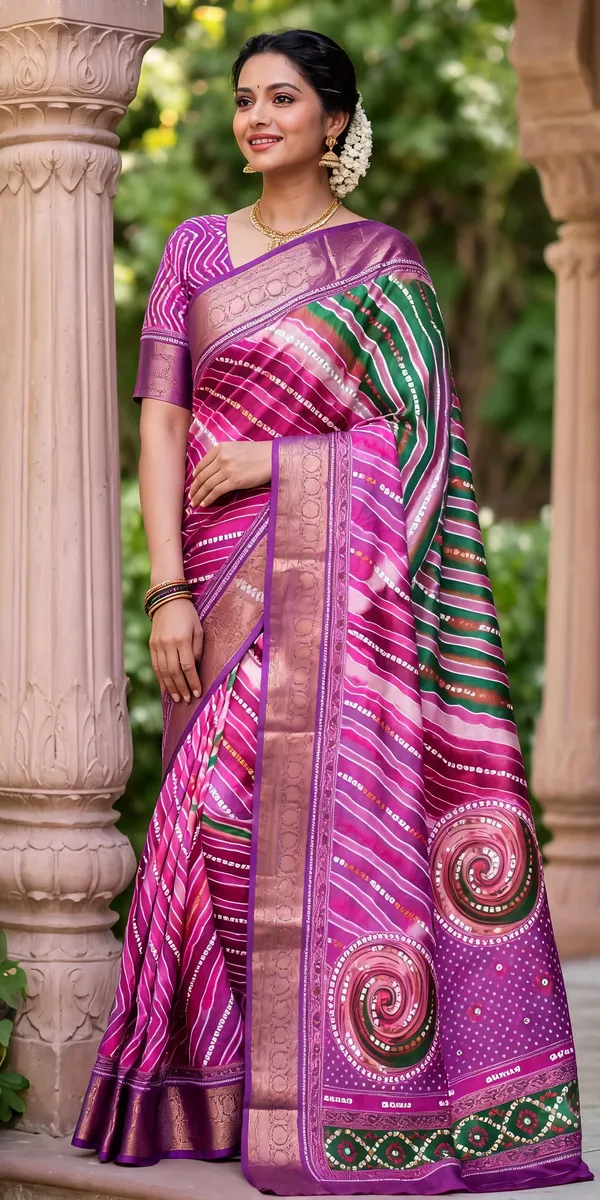 Multicolor_Polyester_Silk_Printed_Saree_For_Women