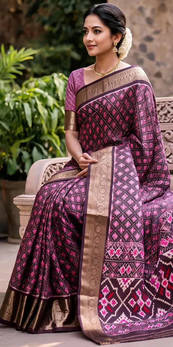 Maroon_Polyester_Silk_Woven_Geometric_Saree_For_Women