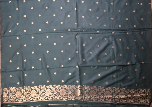 Teal_Poly_Banarasi_Silk_Woven_Brocade_Saree_For_Women