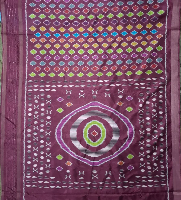 Magenta_Poly_Cotton_Geometric_Diamond_Saree_For_Women