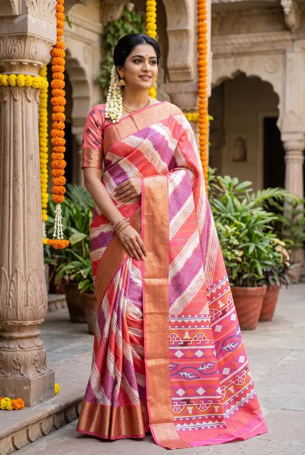 Pink_Polyester_Silk_Geometric_Print_Saree_For_Women