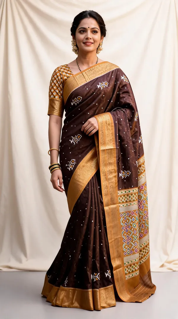 Brown_Polyester_Silk_Woven_Ethnic_Saree_For_Women