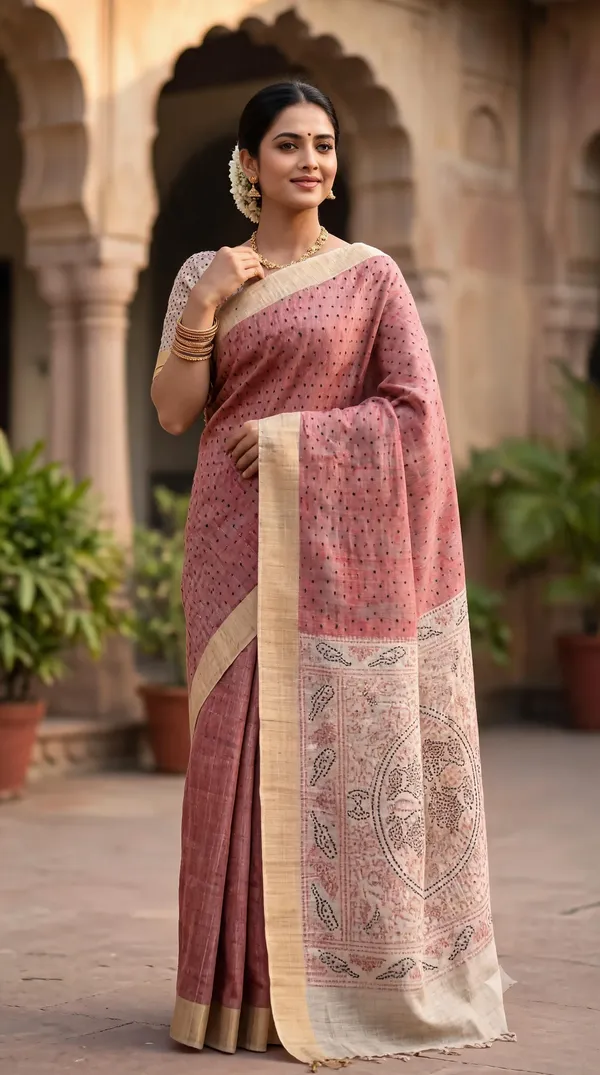 Pink_Poly_Cotton_Woven_Saree_For_Women