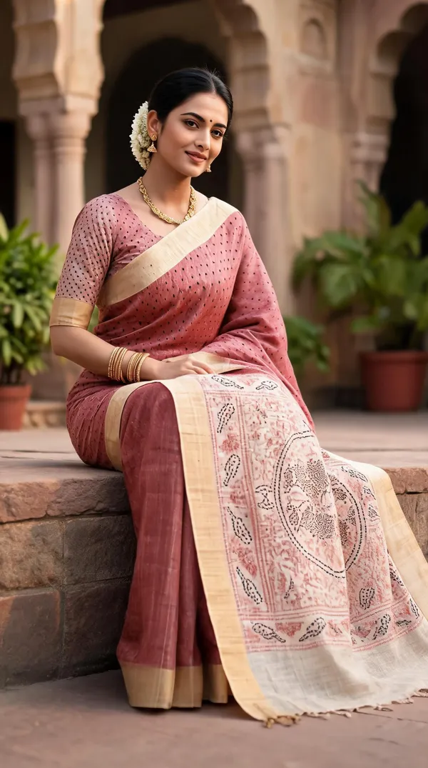 Pink_Poly_Cotton_Woven_Saree_For_Women