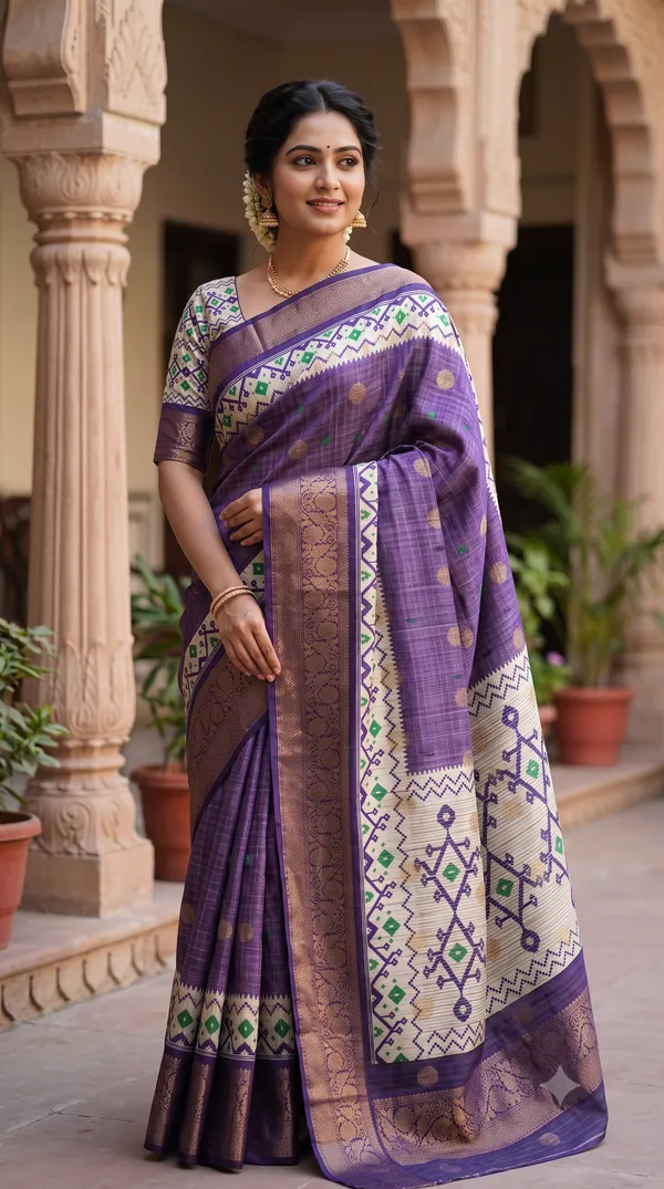 Purple_Polyester_Silk_Geometric_Woven_Saree_For_Women