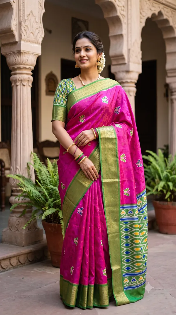 Pink_Polyester_Silk_Printed_Saree_For_Women