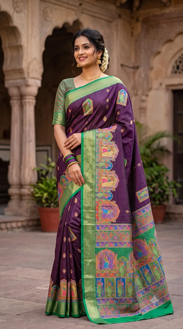 Purple_Polyester_Silk_Traditional_Woven_Saree_For_Women
