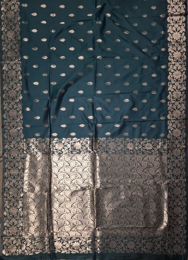 Teal_Poly_Banarasi_Silk_Woven_Brocade_Saree_For_Women
