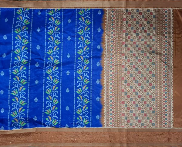 Blue_Poly_Cotton_Floral_Vine_Printed_Saree_For_Women