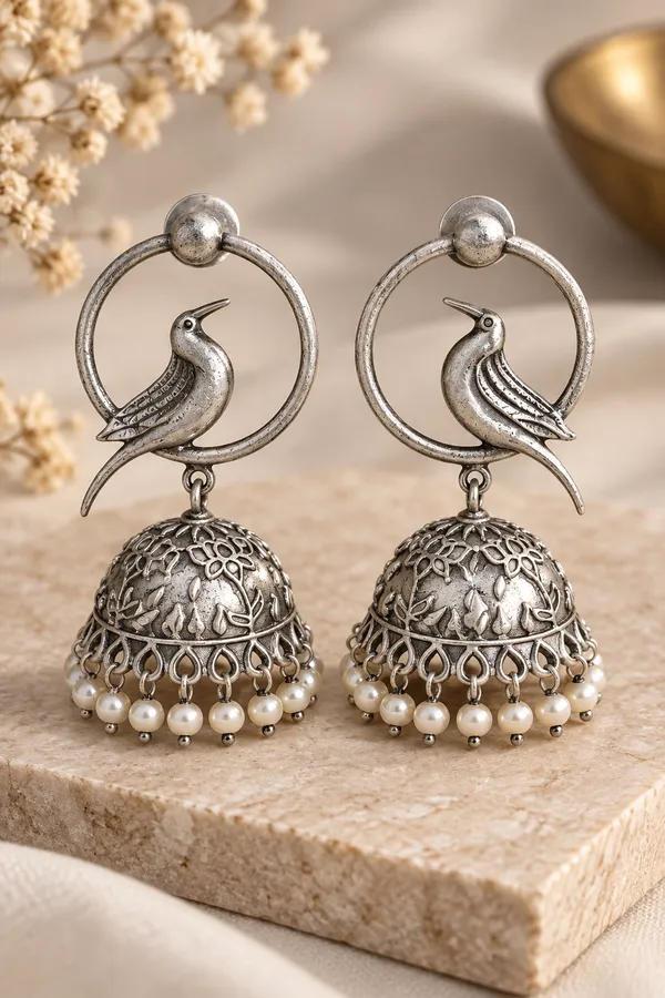 Silver_Oxidised_Peacock_Jhumka_Earrings_for_Women