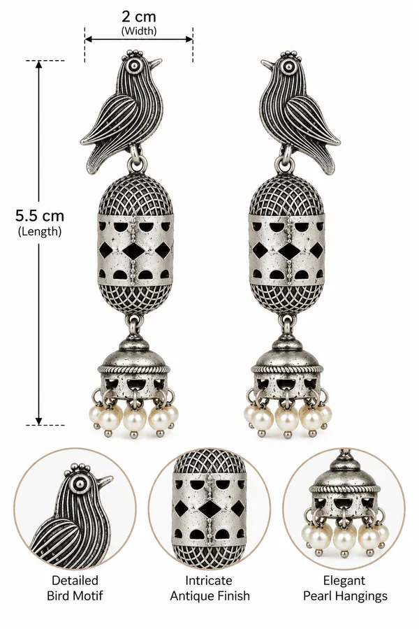 Silver_Oxidised_Bird_Motif_Pearl_Jhumka_Earrings_for_Women